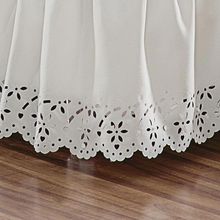 Saia Babado Cama Solteiro Pérola Tecido Microfibra Acabamento Ultra Sônico - Palha