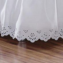 Saia Babado Cama Solteiro Pérola Tecido Microfibra Acabamento Ultra Sônico - Branca