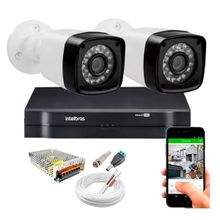 Kit 2 Cameras Segurança 720p Full Hd Dvr Intelbras 4ch c/hd
