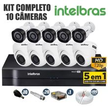 Kit 10 câmeras Intelbras 20metros completo alta definição