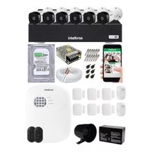 Kit Alarme Residencial Sem Fio E Kit Cftv 6 Câmeras Hd 720p