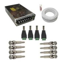 Kit Completo Cabo Coaxial Cftv + Acessórios Para 4 Câmeras