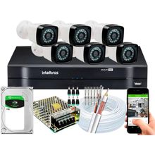 Kit 6 Cameras Segurança Dvr Intelbras Full Hd 8ch c/hd