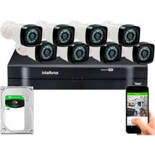 Kit 8 Câmeras De Segurança Residencial Dvr Intelbras mhdx Full Hd c/ hd 1TB