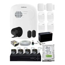 Kit Alarme Residencial Sem Fio + Kit 4 Câmeras Hd 720p Infra