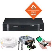 Kit Segurança com Dvr Intelbras 4ch, fonte, 100m de cabo e conectores.