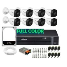 Kit 8 Câmeras Intelbras 1220b Full Color Dvr 8 Canais Com Hd 3tb