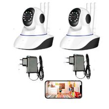 Kit CFTV Sem Fio 2 Câmeras Wifi HD 720p Robo Wireless