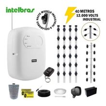 Kit Cerca Elétrica Industrial 40 metros Big 1 Metro c/ Central de Choque 12.000 volts completo
