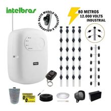 Kit Cerca Elétrica Industrial 80 metros Big 1 Metro c/ Central de Choque 12.000 volts completo