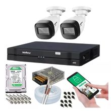 Kit 2 Camera de Seguranca Intelbras Bullet 30m vhd 1130b Externa Dvr 4 canais multi hd