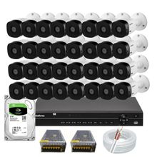 Kit Cftv Intelbras 32 Câmeras Dvr 32 Canais MHDX 1232 Hd 3tb