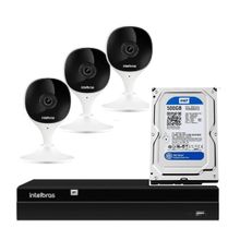 Kit 3 Câmeras IMX Full Hd Wi-fi Com Hd 500gb E Nvd 1404
