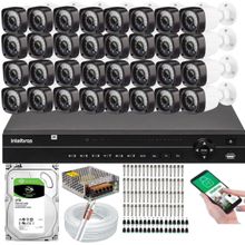 Kit 32 Câmeras de Segurança HD Dvr 32 Ch Intelbras c/Hd 3TB