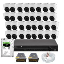 Kit Cftv 32 Câmeras Intelbras Dvr 32 Canais MHDX 1232 Hd 3tb
