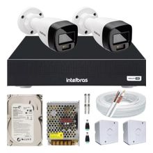 Kit 2 Cameras Segurança Intelbras Full Color vhd 1120b Dvr 4ch Full C/ hd