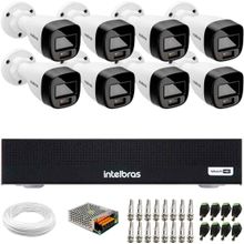 Kit 8 Cameras Seguranca Intelbras Full Color vhd 1120b Dvr 8ch Full S/ hd