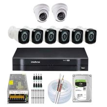 Kit Cftv 8 Câmeras Segurança Full Hd 1080p Dvr Intelbras 3TB