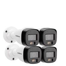 Kit Intelbras 4 Câmeras de Segurança 3220 B Multi-hd Vhd Full Color Com Microfone e Áudio 20m Branca