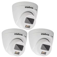 Kit 3 Câmeras de Segurança Intelbras Multi Hd 20m Vhd 1120 D Full Color Imagem Colorida Noite e Dia