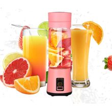 Mini Liquidificador Portátil Elétrico Recarregável USB Rosa