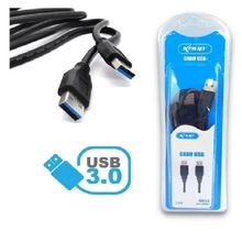 Cabo Usb 3.0 De Dados Macho/macho 1.5m Preto Grosso Knup