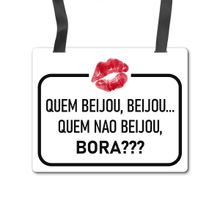 Placa Fantasia Carnaval - Bora Beijar - Branco