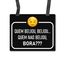 Placa Fantasia Carnaval - Bora Beijar - Preto