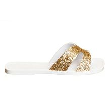 Chinelo Feminino Gaya Branco Dourado Petite Jolie PJ7073