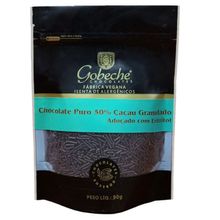 Chocolate Puro 50% Cacau Granulado Gobeche - Adoçado com Eritritol - 90g