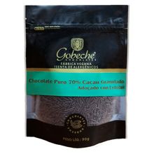 Chocolate Puro 70% Cacau Granulado Gobeche - Adoçado com Eritritol - 90g