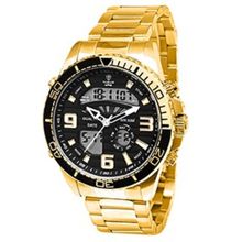 Relógio Tuguir Masculino Ref:1881 Tgi37017 Anadigi Aço Dourado
