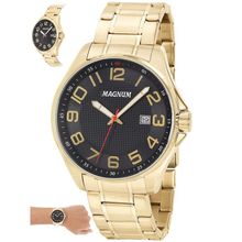 Relógio Magnum Masculino Ref:Ma34585u Casual Dourado