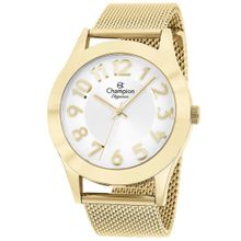 Relógio Champion Feminino Ref:Cn24619h Casual Mesh Dourado