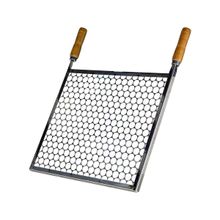 Grelha Retangular Inox Tela Moeda Para Churrasqueira 60x50cm