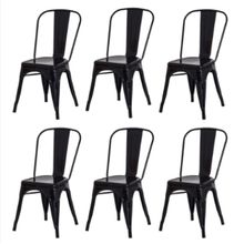 Conjunto 6 Cadeiras Tolix Iron - Design - Preta