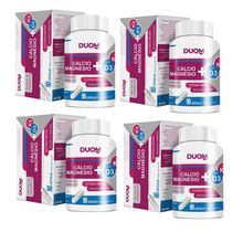 Kit com 4 Cálcio magnésio + Vitamina D3 Vit K2 Duom 90 Cápsulas Duom