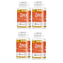 Kit com 4 Zinco quelato + mais alto teor de zinco Duom com 60 Cápsulas