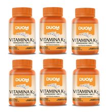 Kit com 6 Vitamina K2 Menaquinona 7 MK-7 Duom com 60 Cápsulas