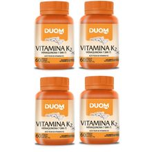 Kit com 4 Vitamina K2 Menaquinona 7 MK-7 Duom com 60 Cápsulas