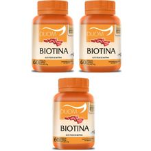 Kit com 3 Biotina Vitamina B7 1 Cápsula Ao Dia - Saúde do Cabelo, Pele e Unhas Duom 60 Capsulas