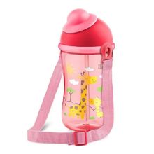 Copo Lillo Decorado com Canudo de Silicone 390ml Menina
