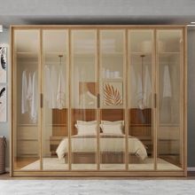 Guarda Roupa Casal 6 Portas de Bater 6 Gavetas Batroun MDF Buriti G11 - Gran Belo