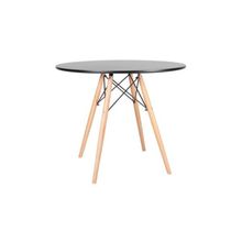 Mesa de Jantar Eames Redonda Preto com Natural 90cm
