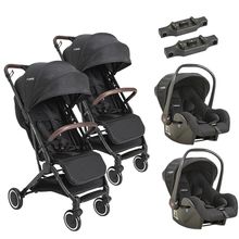 Carrinhos Sprint II Preto + Bebê conforto e Conectores - Kiddo