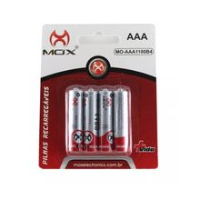 Pilhas Recarregáveis AAA de 1000mAh 4 Unid Mox Mo-aaa1000b4