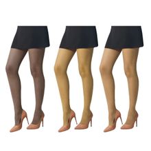 Kit 3 Meias-Calças Selene Básica Fio 15 Feminino