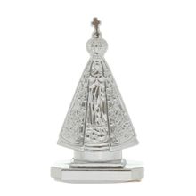 Pedestal de Nossa Senhora Aparacida para Painel de Carro Prata