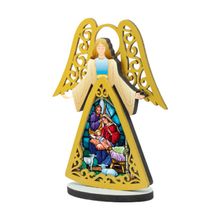 Pedestal Presépio Anjo Sagrada Familia Natal em MDF