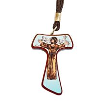 Cordão com Tau de São Francisco com Imagem Adesivado